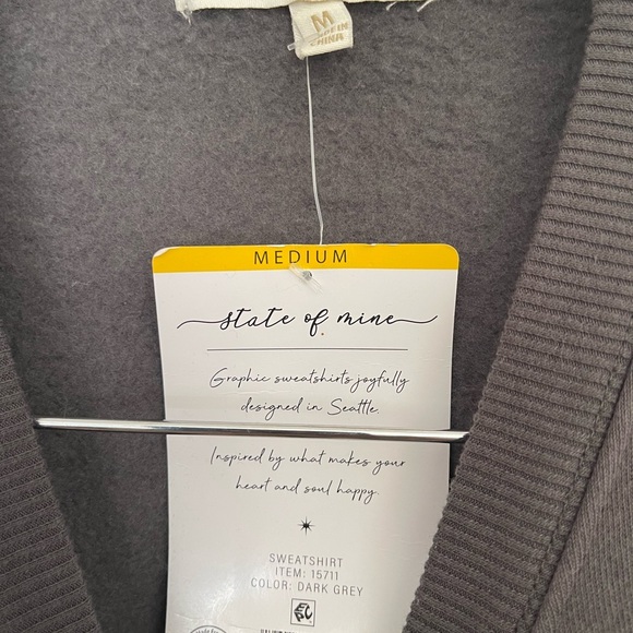 Women's State of Mine Sweatshirt - Paris - Dark Grey Size M - Picture 4 of 5